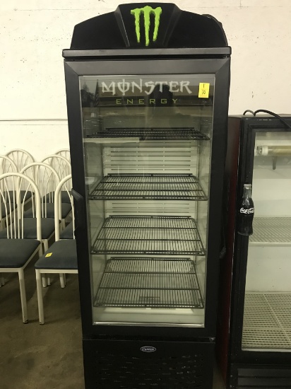 Monster Energy "Carrier" Beverage Cooler: 71" tall, 24" wide - WORKS, BRAND NEW! (lot 1)