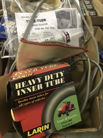 Tiddee-Tubb Splash Guard, Gloves, Heavy Duty Inner Tube & Extension Cord (lot 4)