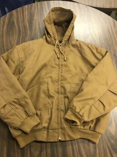 WFS Element Gear size Large Tan Coat with Hood: great condition, clean (lot 2)