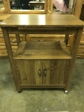 MICROWAVE CART ON WHEELS WITH PULLOUT CUTTING BOARD (lot 2)