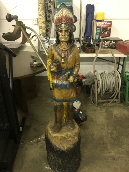 Indian Statue, 56" tall, heavy (lot 3)