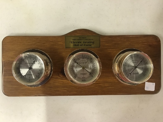 "Electric Heating Hall of Fame" Ohio Edison Employee Barometer Set (lot 2)