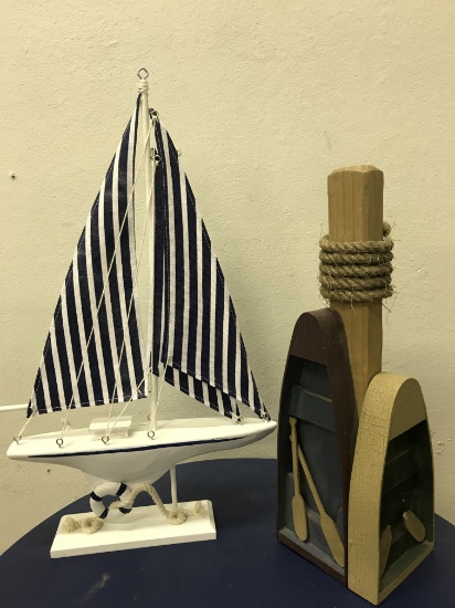 Wood Boat Decor (lot 2)