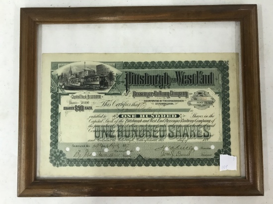 Pittsburgh & West End Railroad Co. Stock (lot 3)