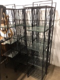 5 Foldable Display Shelves with glass, 1 small one does not have glass