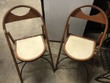 2 Vintage Wood Folding Chairs (lot 9)
