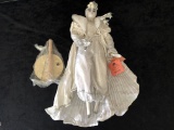Collectible Porcelain China Snow Queen Pierrot Doll
