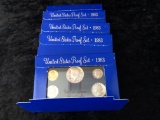 Collectible Coin Lot of 5- 1983 United States Proof Sets w/ Original Mint Box