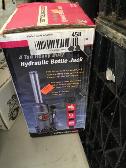 4 Ton Hydraulic Bottle Jack Pittsburg Hydraulic Automobile Jack New Never Used