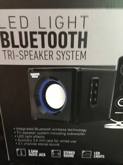 sharper  image led light  bluetooth tri speaker system