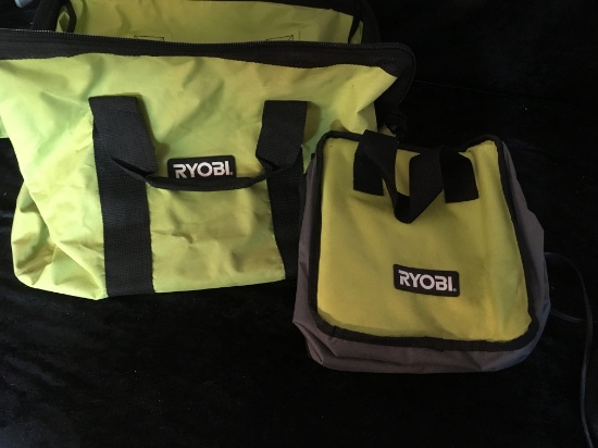 *RYOBI LARGE CONTRACTORS WIDE MOUTH CANVAS TOOL BAG COMBO (18X14X12 $20/30