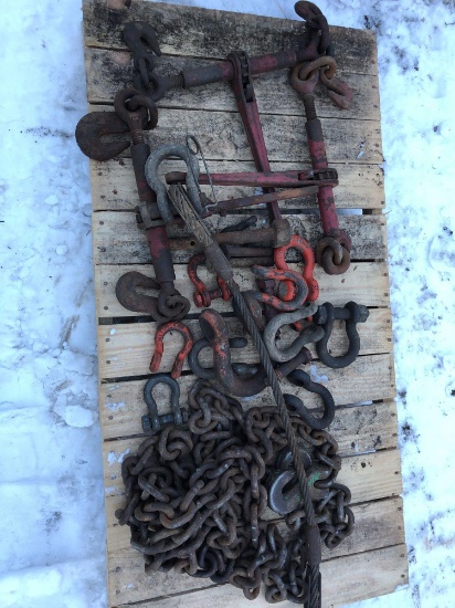 Chain binders, clevis hooks, log chain