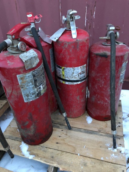 Four fire extinguishers