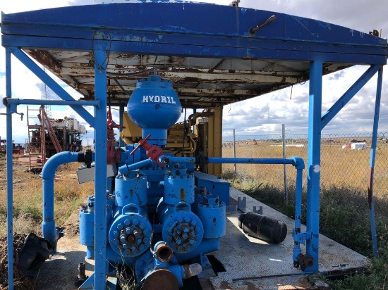 Drilling rig pump Ideco Mud Mover, 7 1/4 inch x 16 inch duplex, serial:166, 550 hp, chain driven, Ca