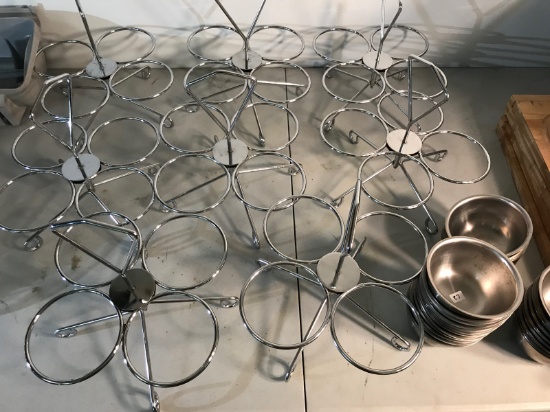8 rotary condiment serving stands, with 27 bowl inserts