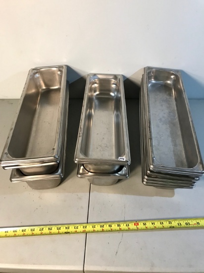 Steam table pans, approx 21 x 7 inches