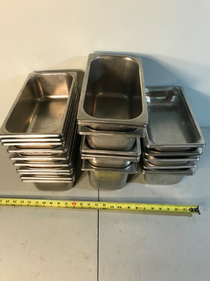 Steam table pans, Approx 12 x 7 inches