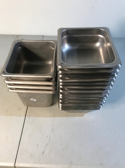 Steam table pans, Approx 6 x 7 inches