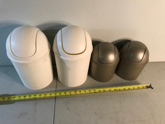 4 small countertop waste baskets