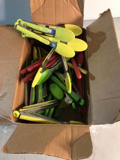 Box of assorted silicone tongs