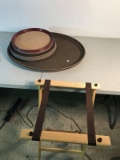 Serving trays and one tray stand