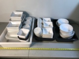 Large group of serving dishes