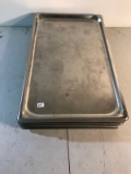 12- stainless prep trays, approx 21 x 13 inches