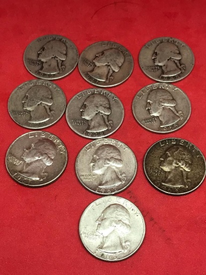 Various Washington quarters, 90% silver