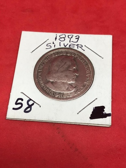1893 Columbian Exposition Half Dollar, 90% silver