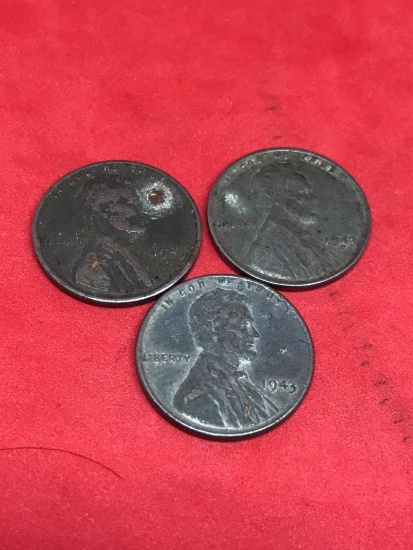 3- 1943 War Cents, PDS mint marks
