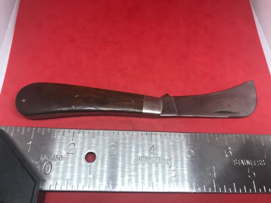 KA-BAR 1142 Hawk Bill folding knife, with wood handle