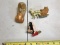 3 Vintage Items, Bisque Lamb and Sleigh, Plastic Bunny Car, and Mickey Nightlight