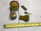 Lot of Tin Toys, Rattle, Book Marker, whistle, clicker frog, and another rattle