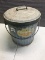 Approx 6 gallon galvanized trash can with lid