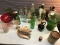 Vintage Bottle Collection, Clorox and Sprite Jug (partially full of unknown contents), pop bottles,