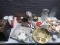 Misc Houseware lot, seashells, serving platters, vintage alarm clock and more