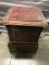 Antique Chamber Pot, indoor commode.  Enamelware insert, 20 inches tall, 16 x 16 square