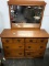 6 drawer Dresser, with wardrobe mirror, and dovetailed drawers, matches item 35 and 84, 50 inches wi