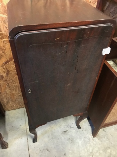 Wooden Album Storage Cabinet, with contents of vintage sheet music, 40 inches tall