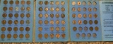 Various Cents in Whitman Folder, there are Wheat Cents, Steel Cents, and Indianhead Cents in this fo