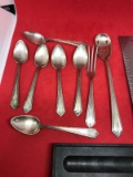 8 various pieces all marked Sterling, these are smaller cocktail sized utensils.  The smaller spoons
