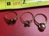 3- Rings, all are stamped 10k, please see pics