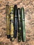 Vintage Fountain Pens, Parker, Sheaffer.  2 have 14k stamps on the nib, one is plated, the other doe