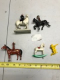 Lot of Lead, cast iron, and plastic figurines
