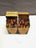 2 boxes of 48 count crayons in vintage box, some crayons unused