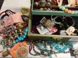 Jewelry Box with vintage Costume Jewelry