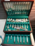 Silver Plate set with case, appears to be a complete or near complete set