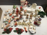 Large Christmas Lot, some vintage stuff.  The Poinsettia candle holders are cast iron.  The Sleigh i