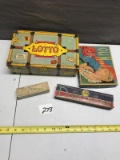 Vintage Game lot, Lotto, 2 sets of dominoes, and an OLD MAID dated 1937
