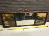 Vintage mirror with side art